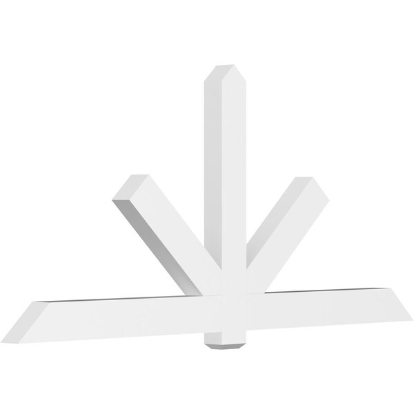 Ekena Millwork Kennewick Architectural Grade PVC Gable Bracket, 96"W x 44"H x 4"D x 6"F, 11/12 Pitch GBP096X44X0406KEN00 - main